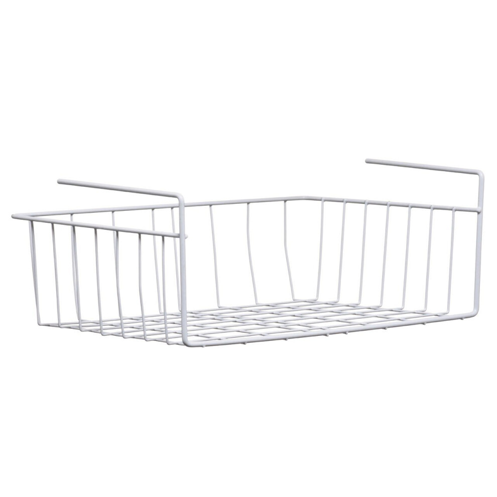 Under Shelf Storage Basket, White