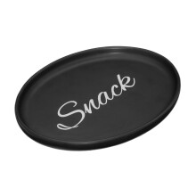 Matte Black Oval Snack Plate, Chic Design Snack Plate For Kids Parties, Durable Serving Snack Plate