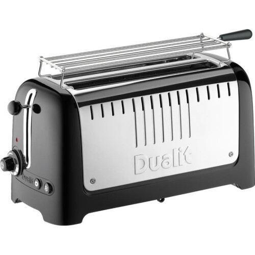 Dualit Lite 4 Slice Long Slot Toaster with Warming Rack Gloss Black 46025 on OnBuy