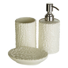 Magnolia 3Pc Bathroom Set, Cream