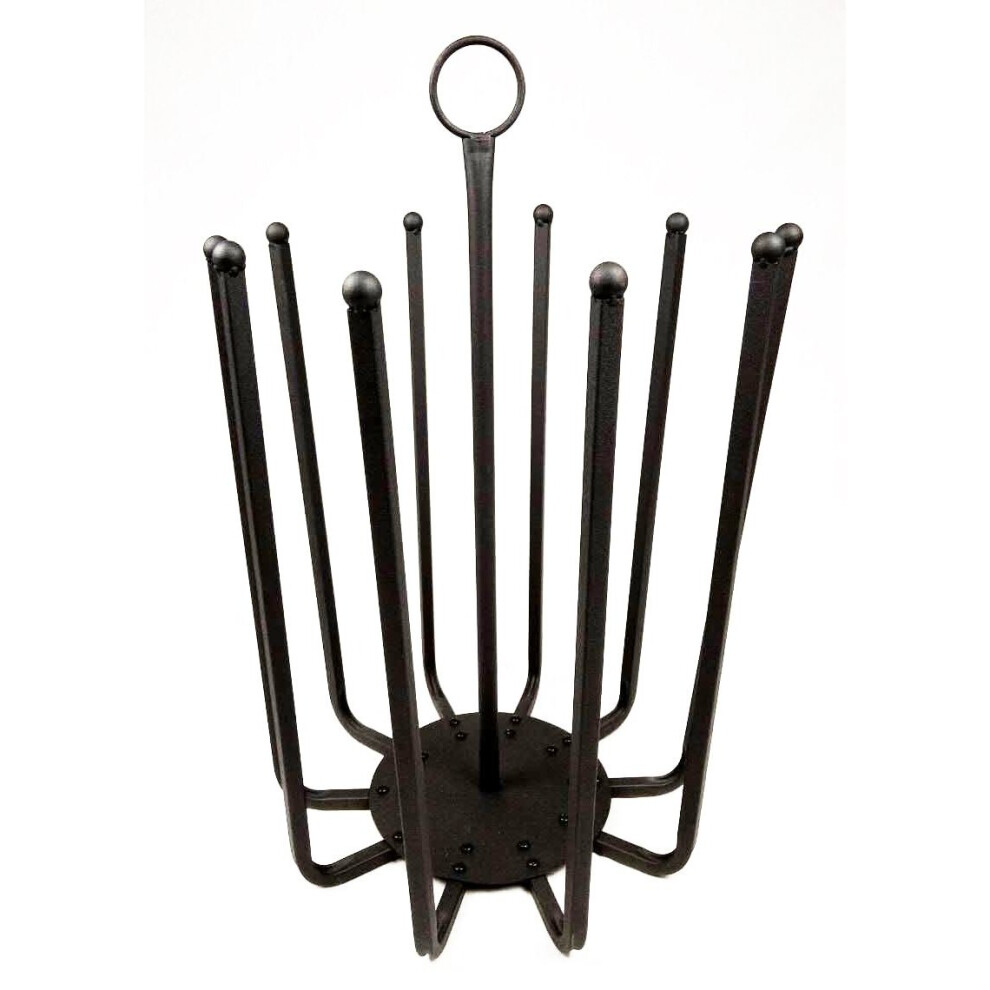 5 Pair Black Round Boot Rack | Steel Welly Stand