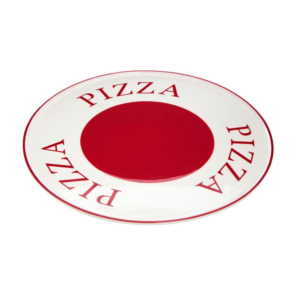 Hollywood Pizza Plate, Red & Cream