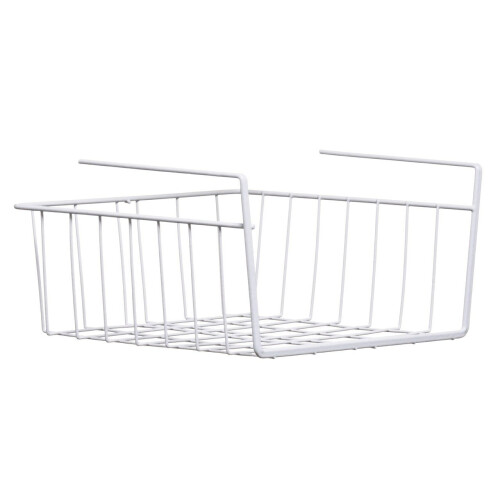 Premier Housewares Under Shelf Storage Basket, White