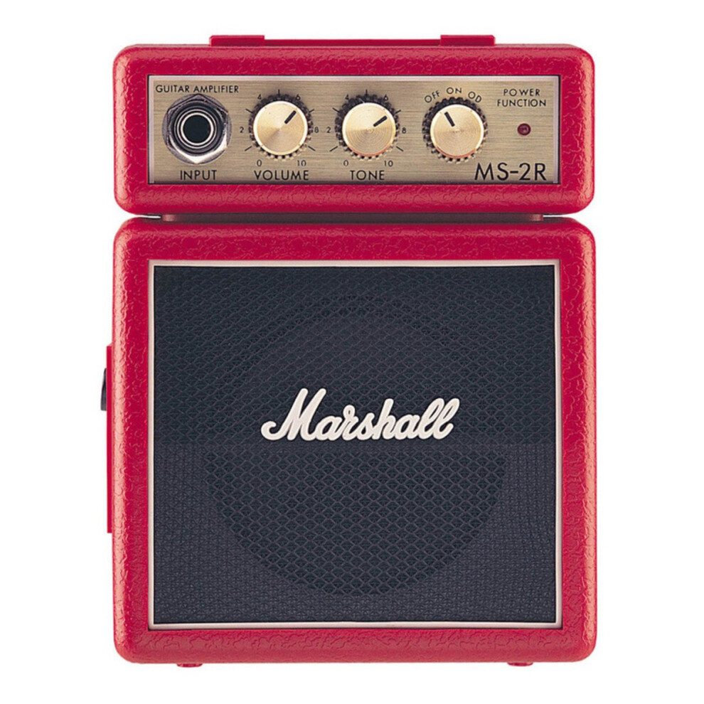 (Red) Marshall MS-2 Mini Electric Guitar Amplifier