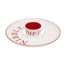 Elegant Design Hollywood Nibble And Dip Set, Ample Space Nibble & Dip Serving Plate For Entertaining Guests