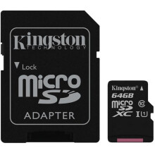 Kingston 64Gb Class 10 UHS-I Micro Secure Digital (SD) Card