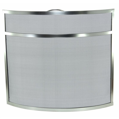 Nickel Curved Fire Screen