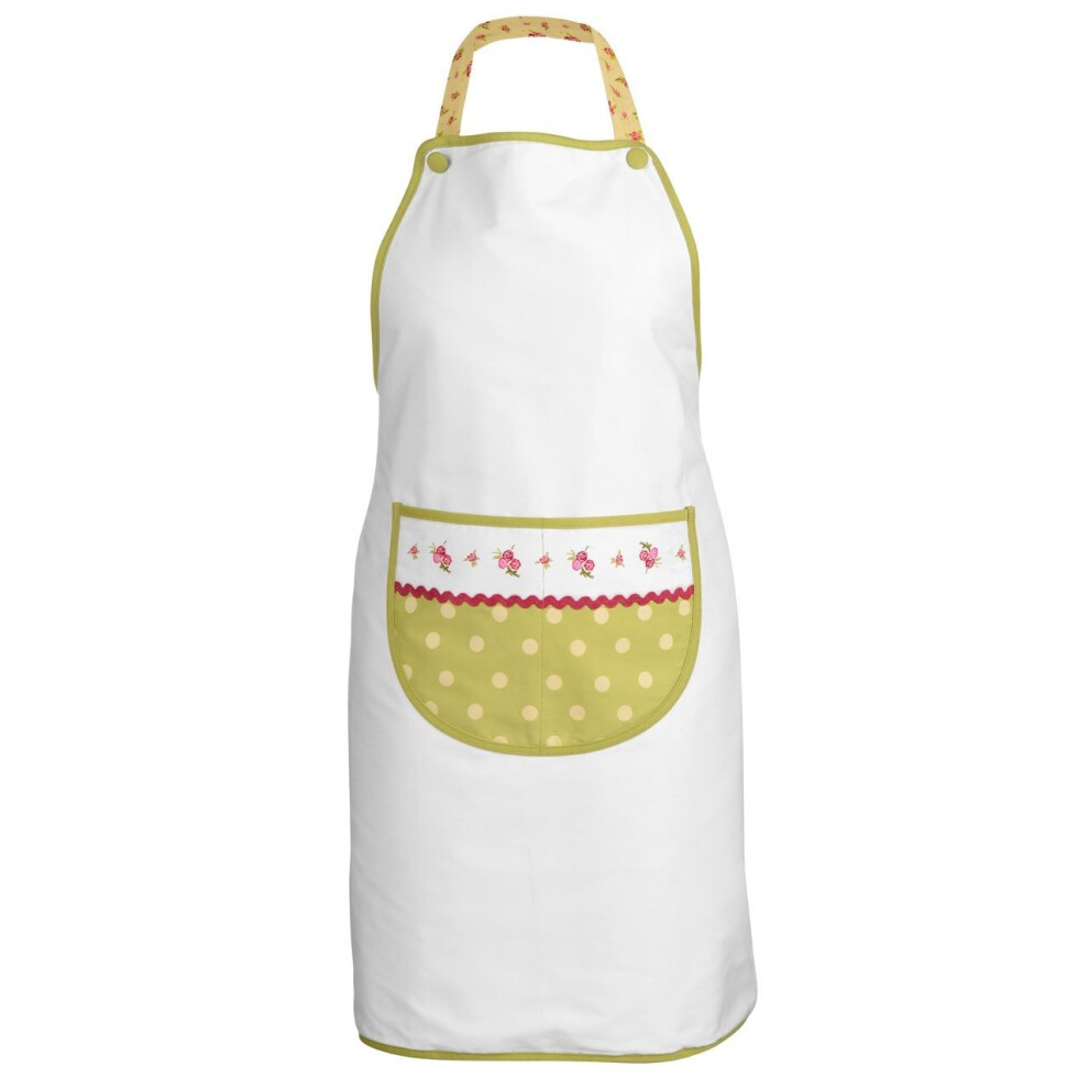 Premier Housewares Charming Rose Cottage Apron, Floral Design Kitchen Apron For Cooking, Adjustable Strap Kitchenware Accessory
