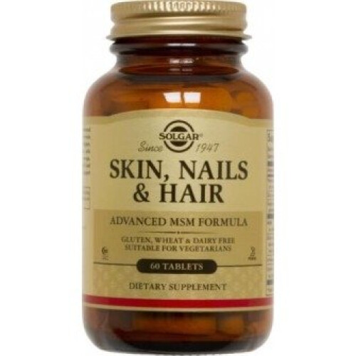 Solgar Solgar, Peau, Ongles & Cheveux, Formule Avancée MSM, 60 Comprimés