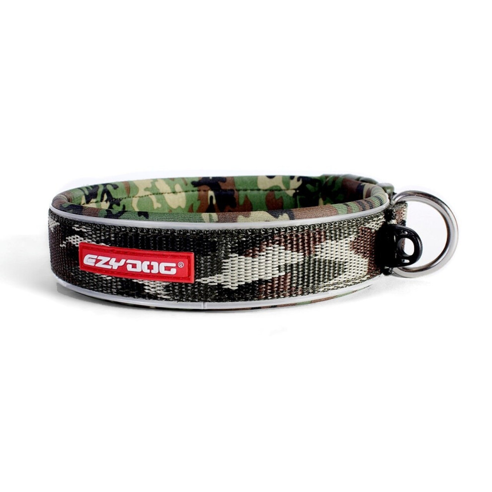 (GREEN CAMOUFLAGE, SMALL) EzyDog Neo Classic Dog Collar | Neoprene Dog Collar