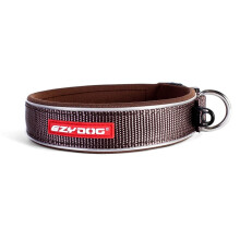 (CHOCOLATE, EXTRA SMALL) EzyDog Neo Classic Dog Collar | Neoprene Dog Collar