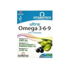 Vitabiotics Ultra Omega 3-6-9 369 Capsules - 3-in-1 blend: Omega-3 from Fish Oil, Omega-6 Blackcurrant & Pumpkin Seed Oils, Omega-9 Olive Oil