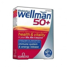 Vitabiotics Wellman 50+ 30 VTabs - Comprehensive nutritional formula for men 50+, supports vitality and male health