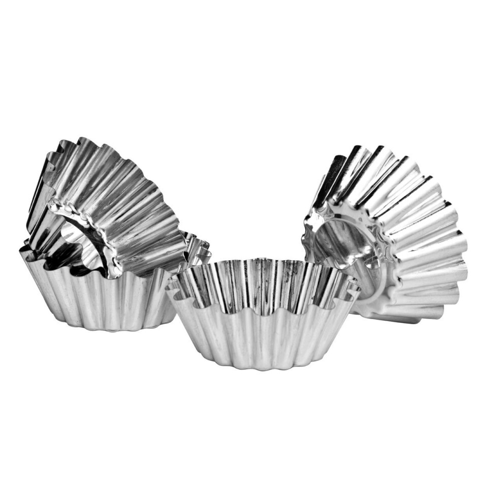 Set Of 4 Tart/Cake Moulds, Tinplate