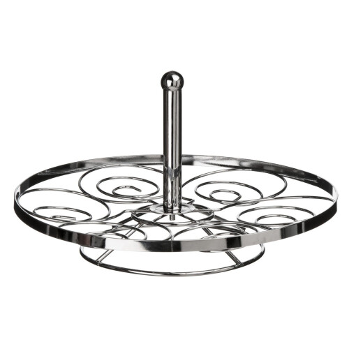 Premier Housewares Elegant Swirl Chrome 6 Cup Cake Stand, Functional Design Cupcake Display Stand, Versatile Cupcake Stand