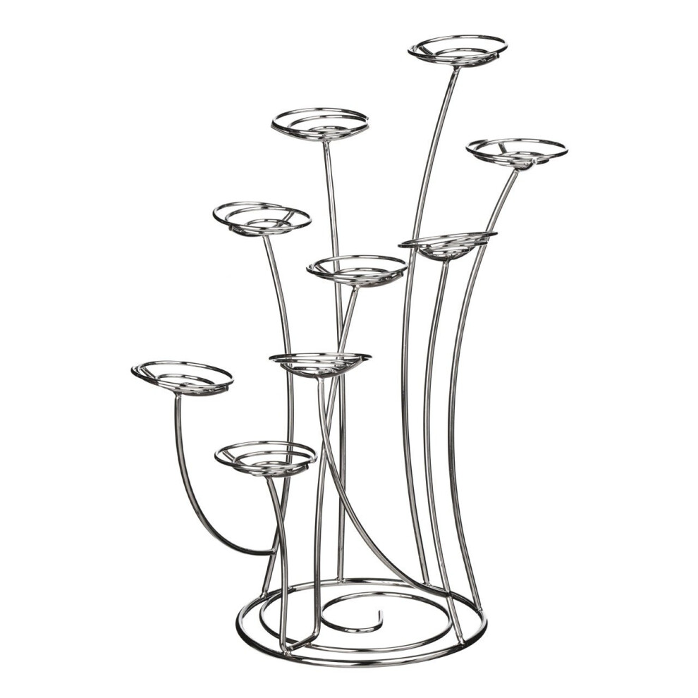 Premier Housewares Swirl Cake Stand, 9 Cups, Chrome