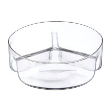3 Equal Section Clear Glass Serving Dish