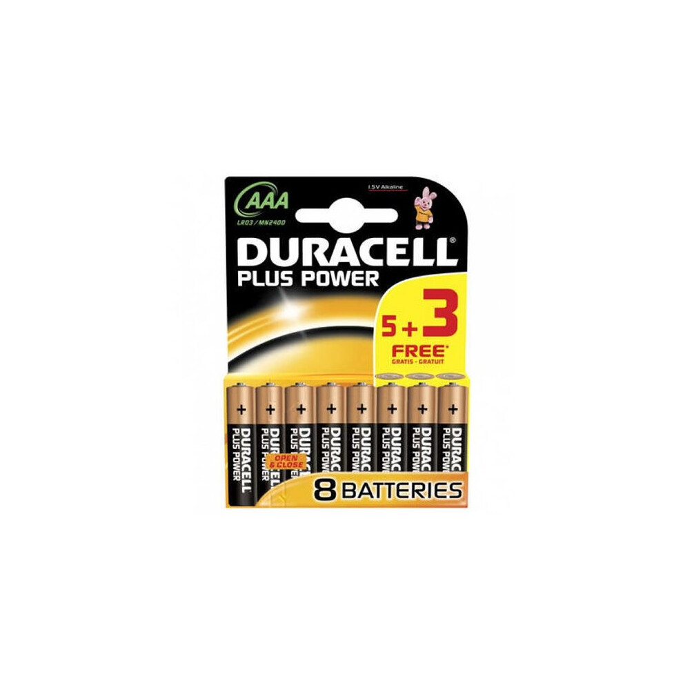 Duracell AAA 5 + 3 Free Power Plus (Model No. MN2400B53FREEPP)