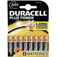 Duracell AAA Plus Power Battery - 8 Pack (Model No. MN2400B8PP)