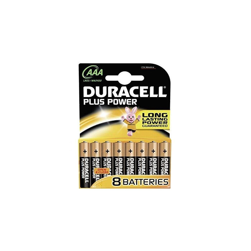 Duracell AAA Plus Power Battery - 8 Pack (Model No. MN2400B8PP)
