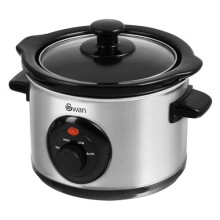 Swan Stainless Steel Slow Cooker 1.5 Litre - Silver