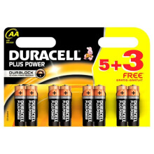 Duracell MN1500B53FREEPP Plus Power AA 5+3 Batteries