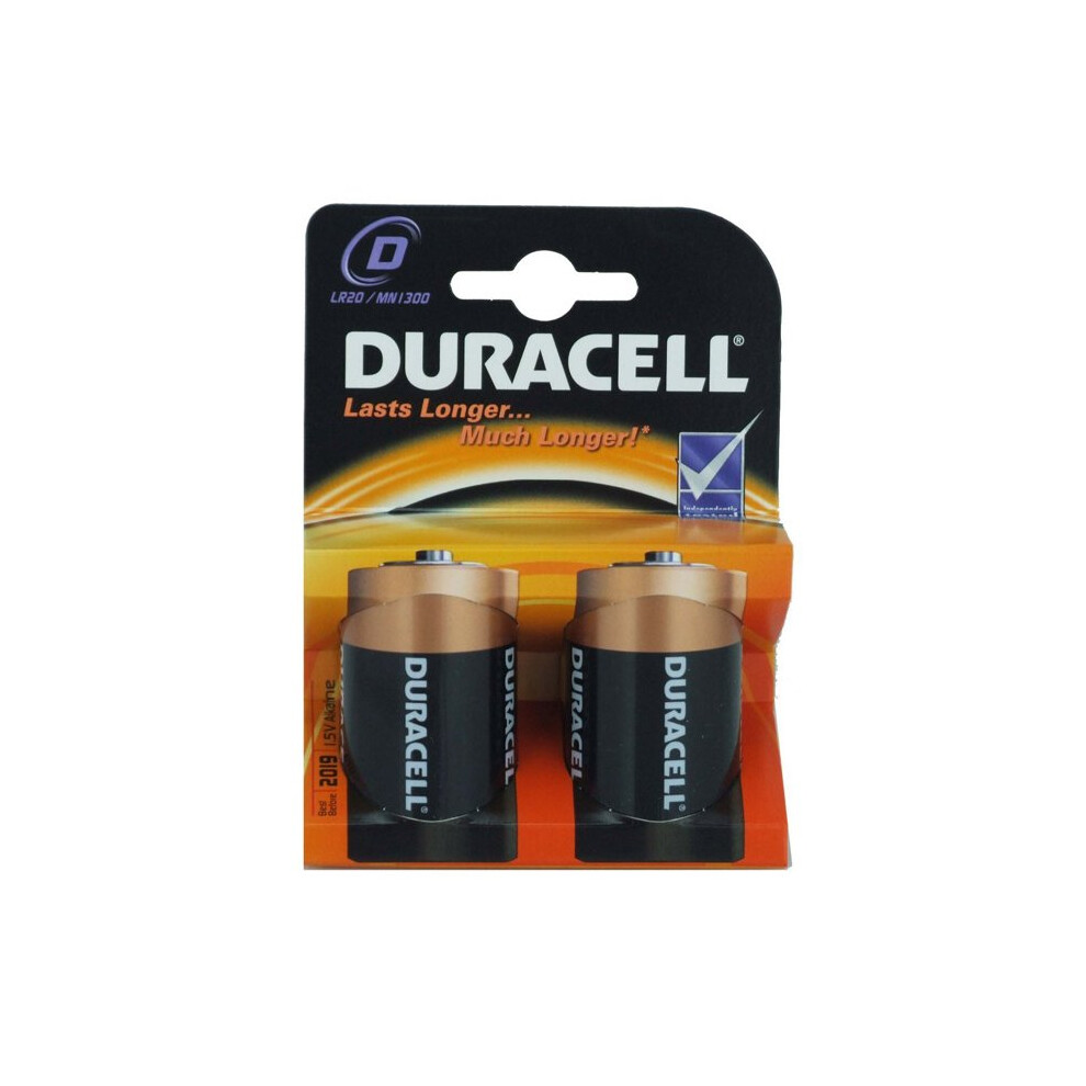 Duracell D Type Battery Pack of 2 (Model MN1300BASIC)