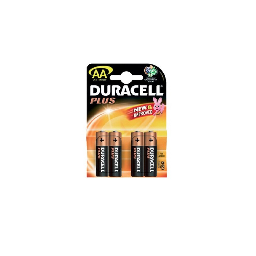 Duracell Plus 5000394038103 MN1500 AA/LR6 Batteries (Pack of 4)