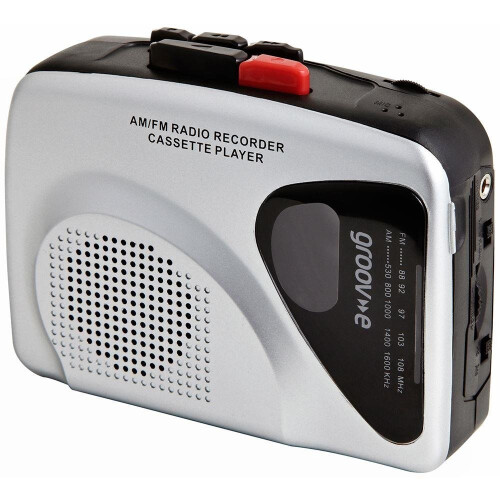Groov-e Retro Personal Cassette Player and Recorder with Earphones - Silver - GVPS525SR