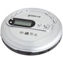 Groov-e Retro Series Personal CD Player + Radio MP3 Playback and Earphones Silver