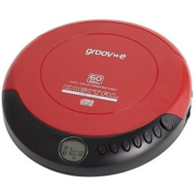Groov-e Retro Series Personal CD Player with Earphones - Red (GVPS110)