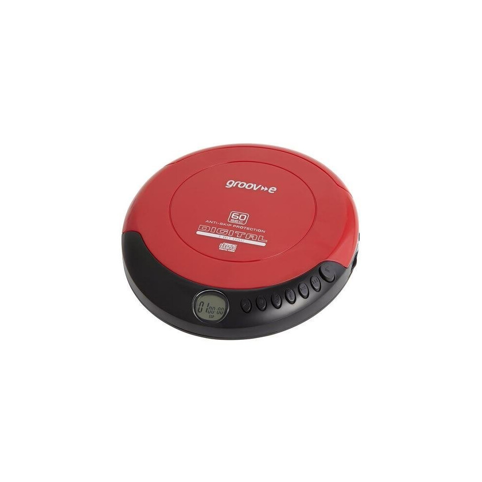 Groov-E Retro Series Personal Cd Player With Earphones - Red (Gvps110)