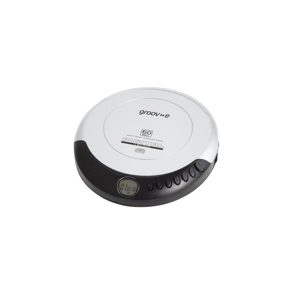 Groov-E Retro Series Personal Cd Player With Earphones - (Gvps110) Silver 5060108293853