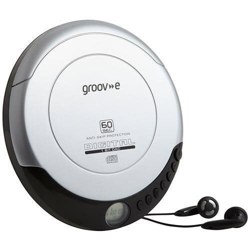 Groov-e Retro Series Personal CD Player with Earphones - Silver (GVPS110) 2