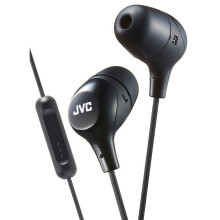 JVC In-Ear Headphones with 1 Button Remote Control And Mic - Black (HAFX38MB)
