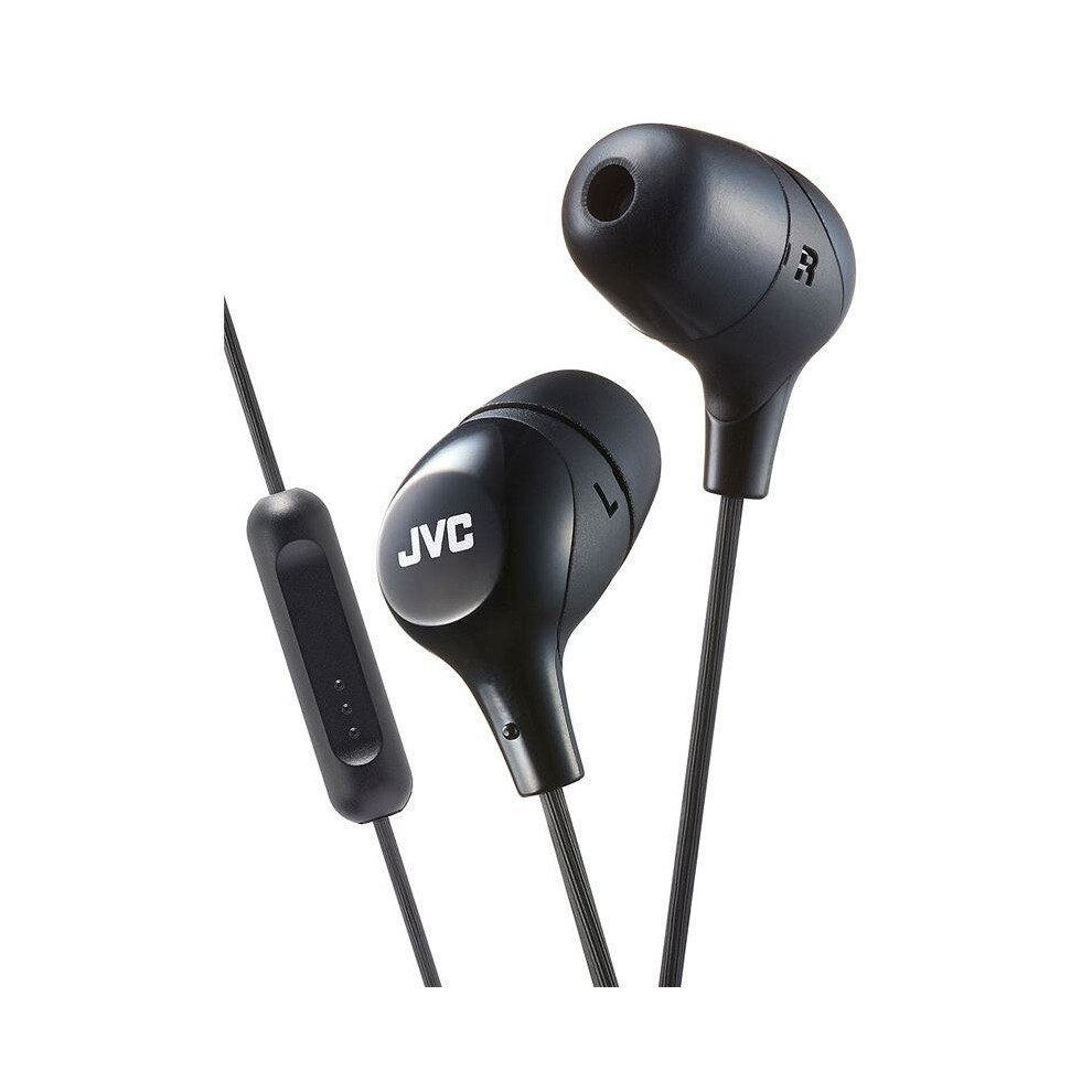 JVC In-Ear Headphones with 1 Button Remote Control And Mic - Black (HAFX38MB)