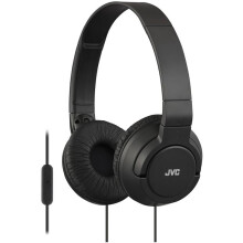 JVC HA-SR185-B-E Lightweight Powerful Bass Headphones with Remote & Mic- Black
