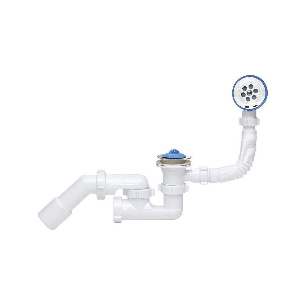 (Stainless Steel Strainer and Plug) Bathroom Bath Bathtub Drain Waste P-Trap Set with Stainless Steel Strainer