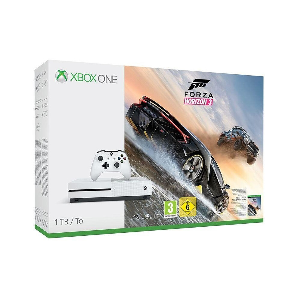 Xbox Microsoft One S 1Tb Console With Forza Horizon 3 Game Bundle