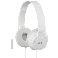 JVC Lightweight Powerful Bass Headphones with Remote and Microphone - White (HASR185W)