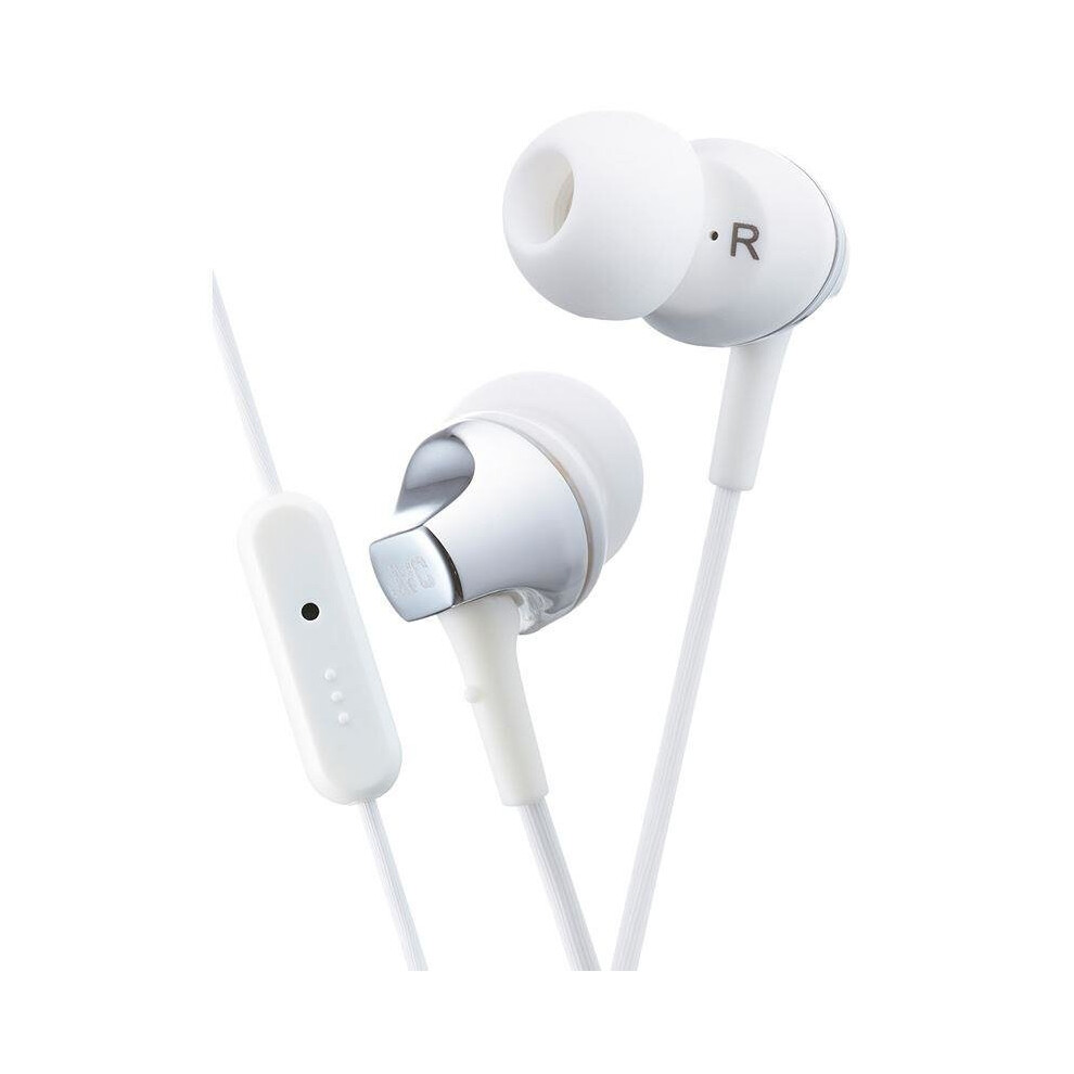 JVC Premium Sound In Ear Headphones with Remote And Mic - White (HAFR325W)