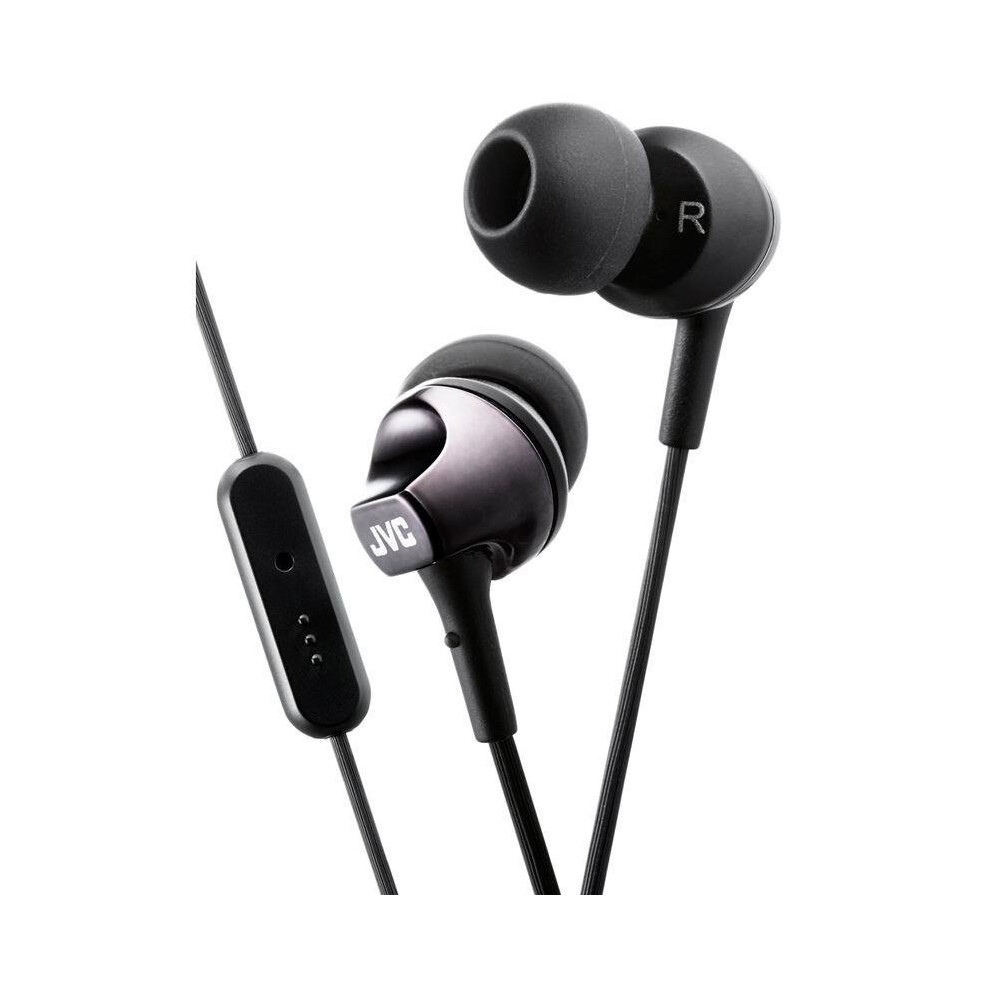 JVC Premium Sound In Ear Headphones with Remote And Mic - Black (HAFR325B)