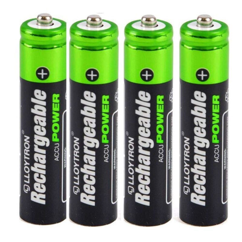 Lloytron AAA 550 mAh NIMH AccuDigital Battery Pack of 4 (Model No. B014)