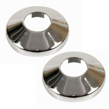 (18mm) 2 Pieces Pvc Chromed Radiator Pipe Cover Collar Rose 15mm, 18mm, 22mm x 2