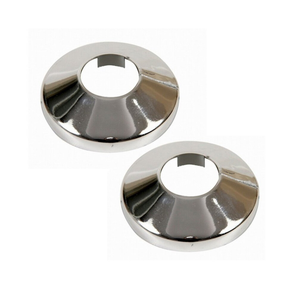 (18Mm) 2 Pieces Pvc Chromed Radiator Pipe Cover Collar Rose 15Mm, 18Mm, 22Mm X 2 616932559006