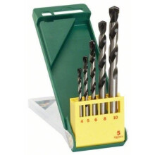 Set mit 5 Betonbohrern von BOSCH - Abmessungen 10 mm - Hochwertige Stahlkassette