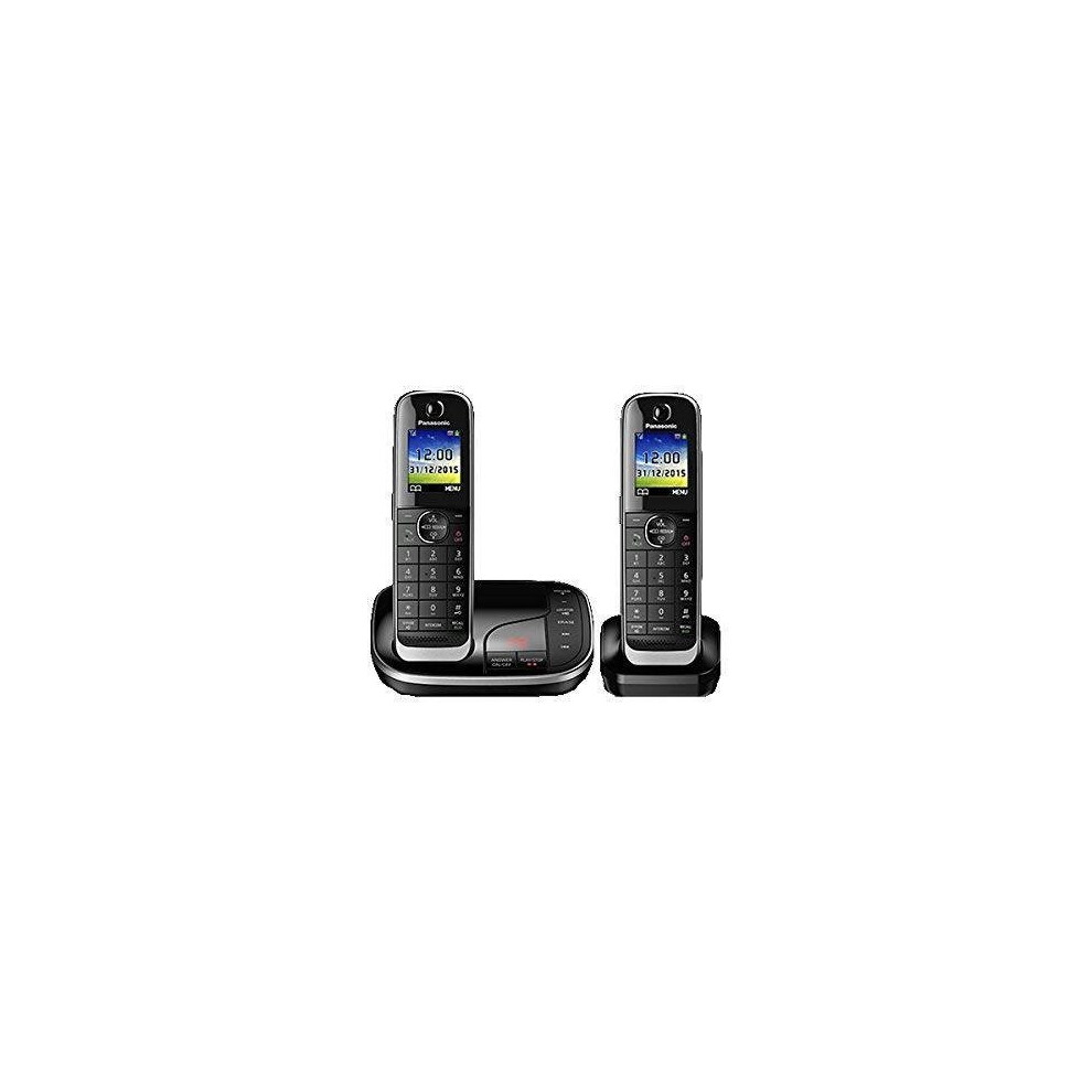 Panasonic Twin Handset Cordless Phone + Nuisance Call Blocker Lcd Colour Display