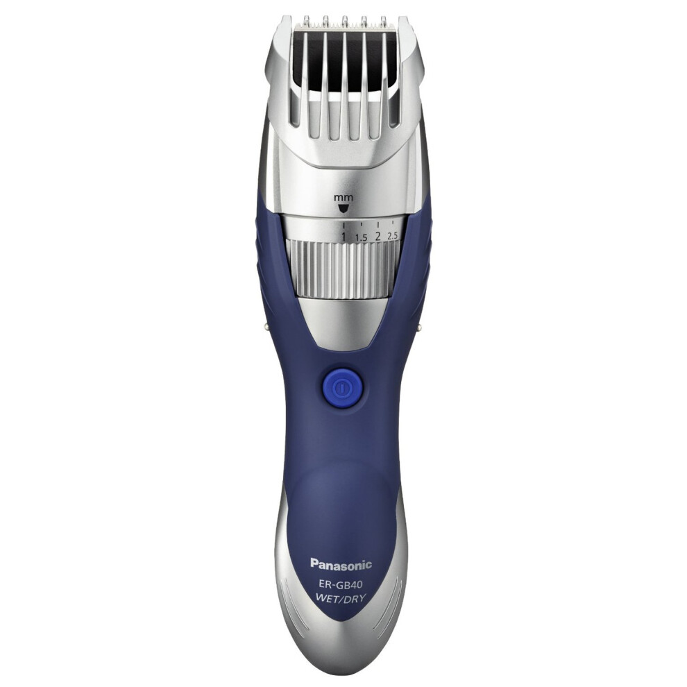 Panasonic Wet/Dry Washable Beard Trimmer - Silver/blue (ERGB40S)