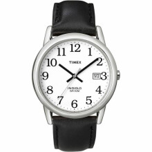 Timex Mens Reader Date Leather Strap Watch - White/Black (Model No. T2H281)