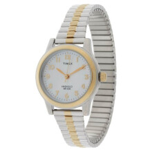 Timex Ladies' Mother of Pearl Dial Two-Tone Expander Watch (T2M828)